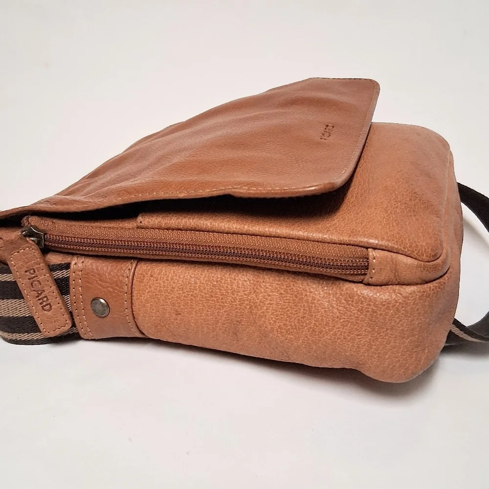 Picard Men's Tan Leather Crossbody Bag